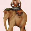 2612 Elefant mit reiter 10cm coloriert 173.--€; 2-farbig gebeizt 147.--€